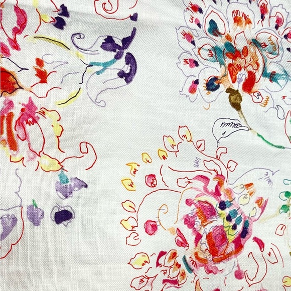 Saro LifeStyle 5 bright floral spring pattern 100% linen napkins - Picture 2 of 6